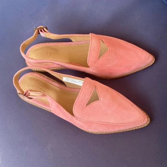 ❌SOLD❌Sperry Women's Saybrook Slingback Suede Loafer Flat- pink - size 5.5 - Picture 7 of 8